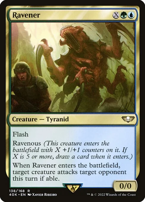 Ravener, carta Magic di tipo Creature — Tyranid illustrata da Xavier Ribeiro