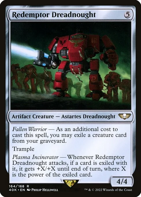 Redemptor Dreadnought, carta Magic di tipo Artifact Creature — Astartes Dreadnought illustrata da Philip Helliwell