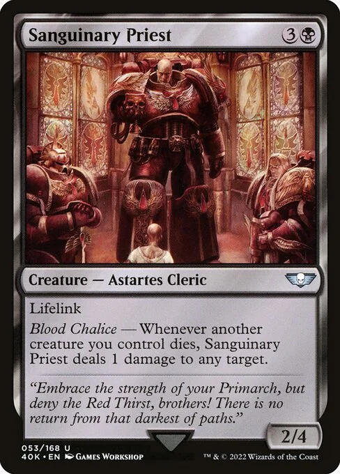Sanguinary Priest, carta Magic di tipo Creature — Astartes Cleric illustrata da Games Workshop