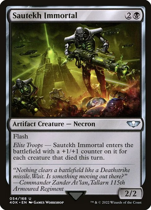 Sautekh Immortal, carta Magic di tipo Artifact Creature — Necron illustrata da Games Workshop