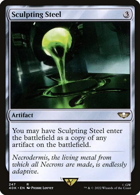 Sculpting Steel, carta Magic di tipo Artifact illustrata da Pierre Loyvet