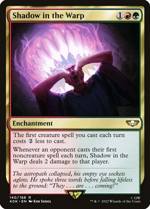 Shadow in the Warp, carta Magic di tipo Enchantment illustrata da Kim Sokol