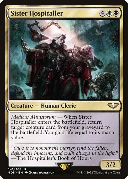 Sister Hospitaller, carta Magic di tipo Creature — Human Cleric illustrata da Games Workshop