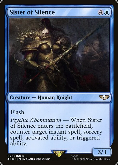 Sister of Silence, carta Magic di tipo Creature — Human Knight illustrata da Games Workshop