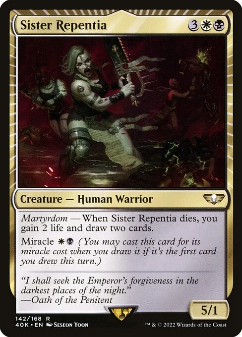 Sister Repentia, carta Magic di tipo Creature — Human Warrior illustrata da Seseon Yoon