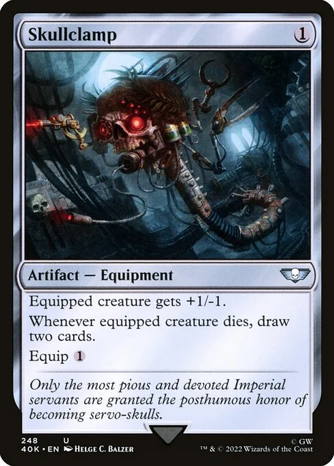 Skullclamp, carta Magic di tipo Artifact — Equipment illustrata da Helge C. Balzer