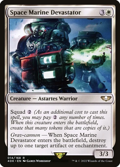 Space Marine Devastator, carta Magic di tipo Creature — Astartes Warrior illustrata da Games Workshop