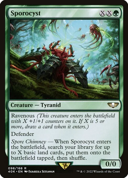 Sporocyst, carta Magic di tipo Creature — Tyranid illustrata da Fajareka Setiawan