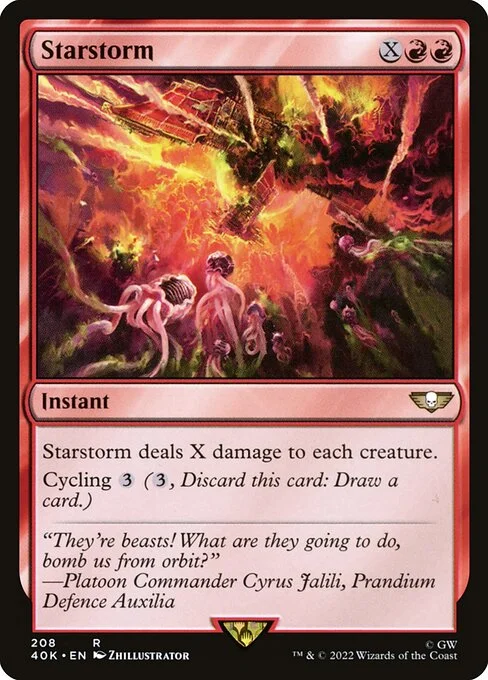 Starstorm, carta Magic di tipo Instant illustrata da Zhillustrator