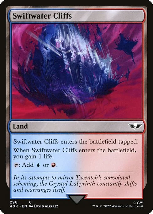 Swiftwater Cliffs, carta Magic di tipo Land illustrata da David Álvarez