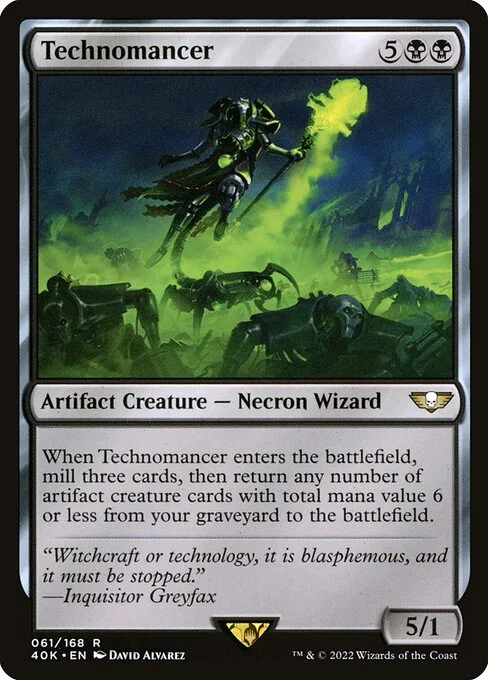 Technomancer, carta Magic di tipo Artifact Creature — Necron Wizard illustrata da David Álvarez