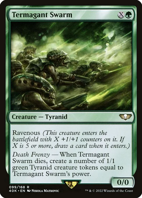 Termagant Swarm, carta Magic di tipo Creature — Tyranid illustrata da Nikola Matkovic