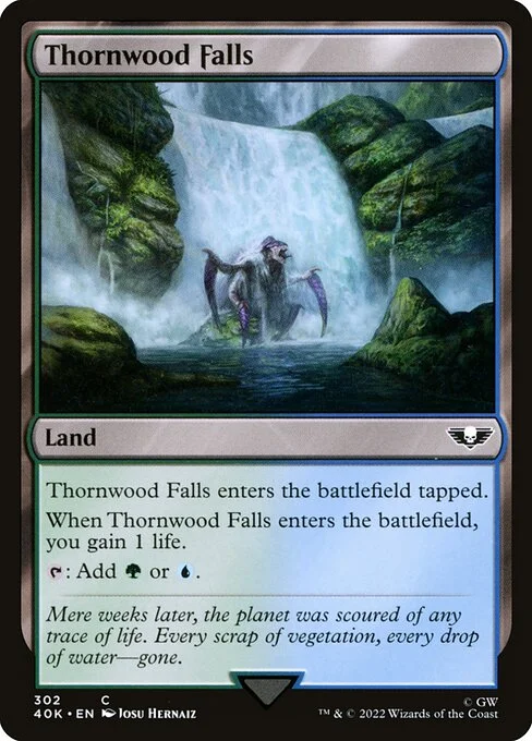 Thornwood Falls, carta Magic di tipo Land illustrata da Josu Hernaiz