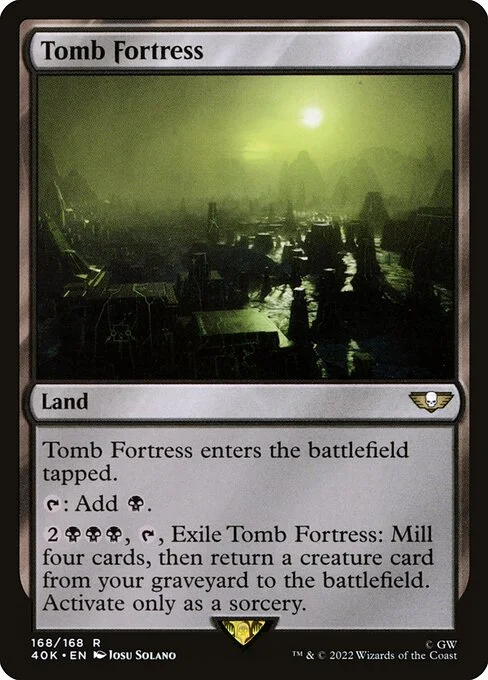 Tomb Fortress, carta Magic di tipo Land illustrata da Josu Solano