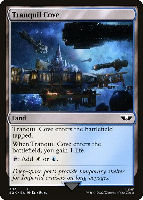 Tranquil Cove, carta Magic di tipo Land illustrata da Eliz Roxs