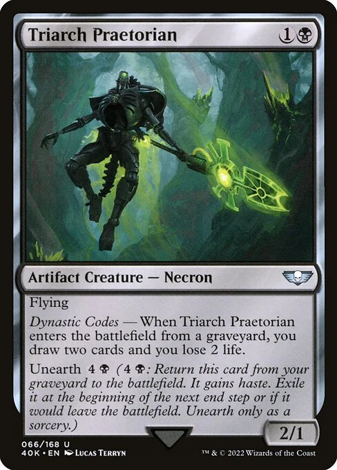 Triarch Praetorian, carta Magic di tipo Artifact Creature — Necron illustrata da Lucas Terryn