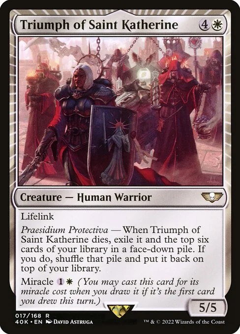 Triumph of Saint Katherine, carta Magic di tipo Creature — Human Warrior illustrata da David Astruga