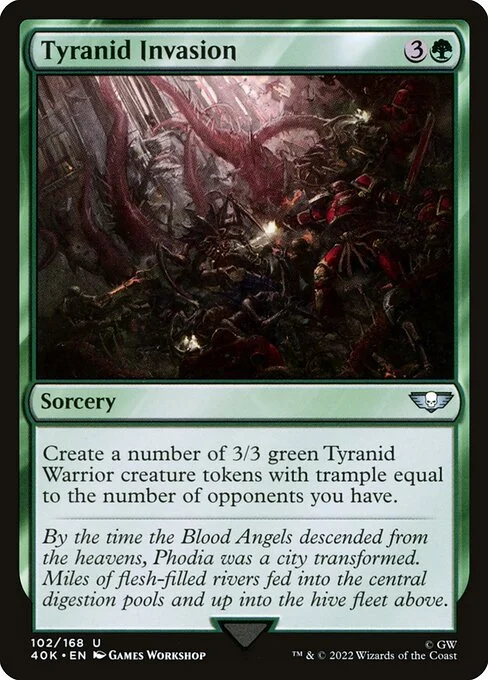 Tyranid Invasion, carta Magic di tipo Sorcery illustrata da Games Workshop
