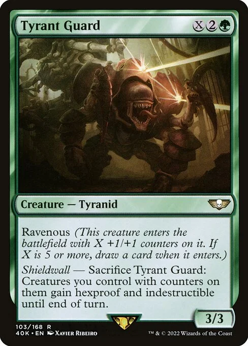 Tyrant Guard, carta Magic di tipo Creature — Tyranid illustrata da Xavier Ribeiro
