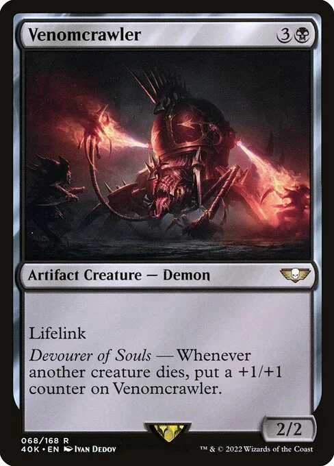 Venomcrawler, carta Magic di tipo Artifact Creature — Demon illustrata da Ivan Dedov