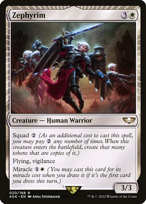 Zephyrim, carta Magic di tipo Creature — Human Warrior illustrata da Anna Steinbauer