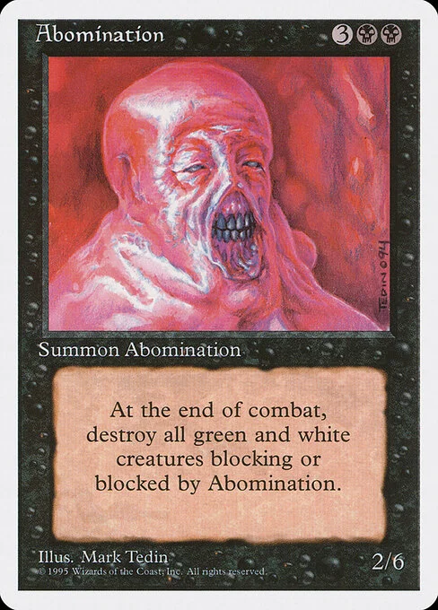 Abomination, carta Magic di tipo Creature — Horror illustrata da Mark Tedin
