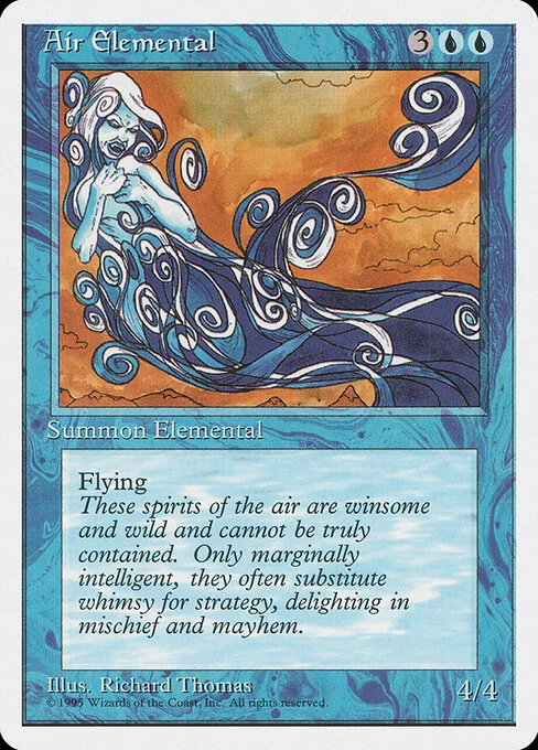Air Elemental, carta Magic di tipo Creature — Elemental illustrata da Richard Thomas