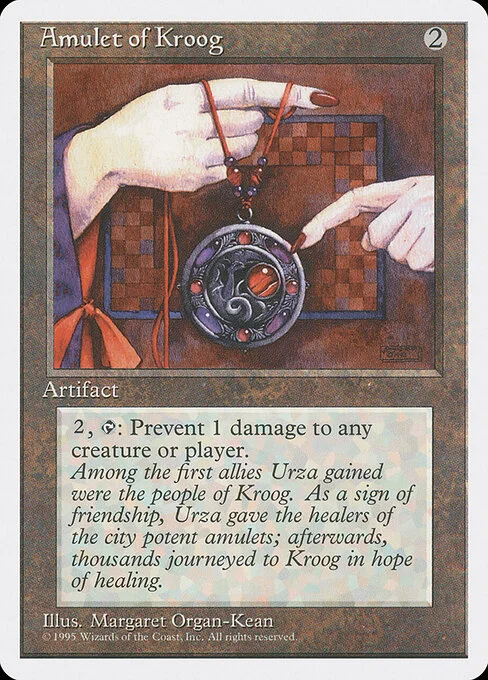 Amulet of Kroog, carta Magic di tipo Artifact illustrata da Margaret Organ-Kean