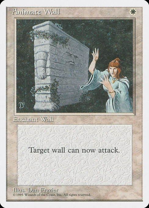 Animate Wall, carta Magic di tipo Enchantment — Aura illustrata da Dan Frazier