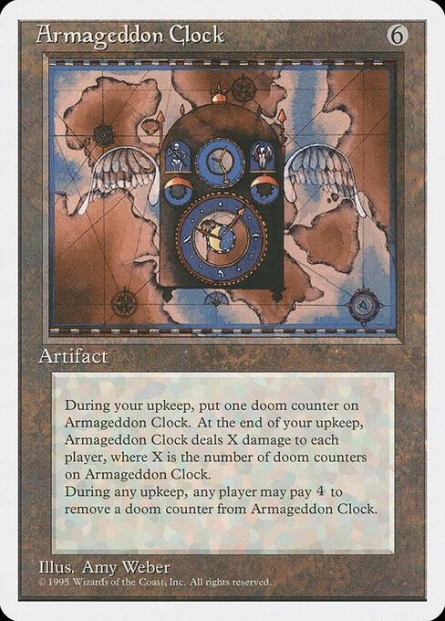 Armageddon Clock, carta Magic di tipo Artifact illustrata da Amy Weber