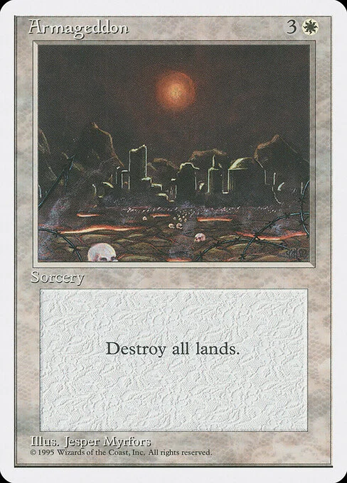 Armageddon, carta Magic di tipo Sorcery illustrata da Jesper Myrfors