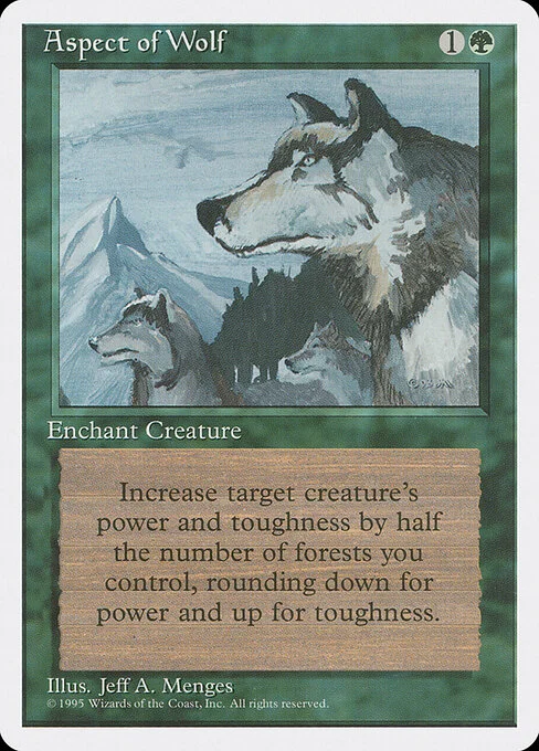 Aspect of Wolf, carta Magic di tipo Enchantment — Aura illustrata da Jeff A. Menges