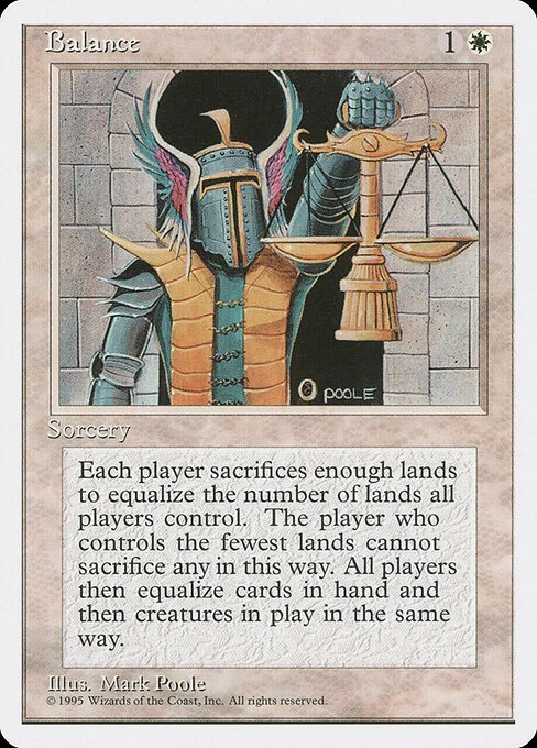 Balance, carta Magic di tipo Sorcery illustrata da Mark Poole
