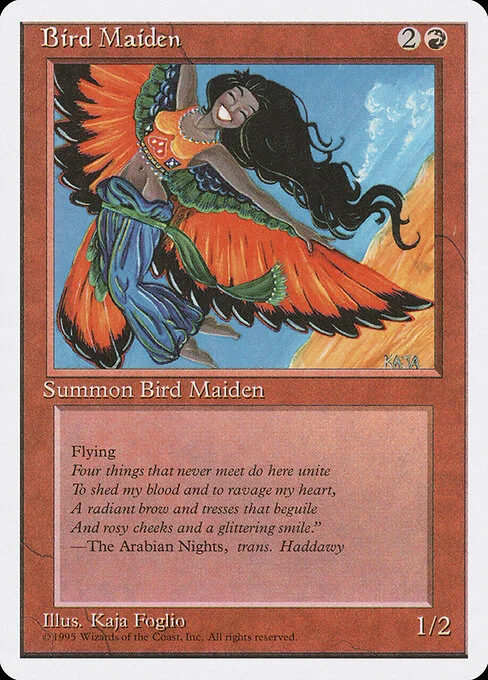 Bird Maiden, carta Magic di tipo Creature — Human Bird illustrata da Kaja Foglio