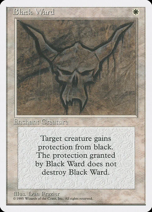 Black Ward, carta Magic di tipo Enchantment — Aura illustrata da Dan Frazier