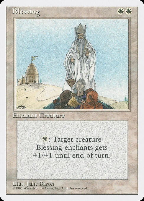 Blessing, carta Magic di tipo Enchantment — Aura illustrata da Julie Baroh