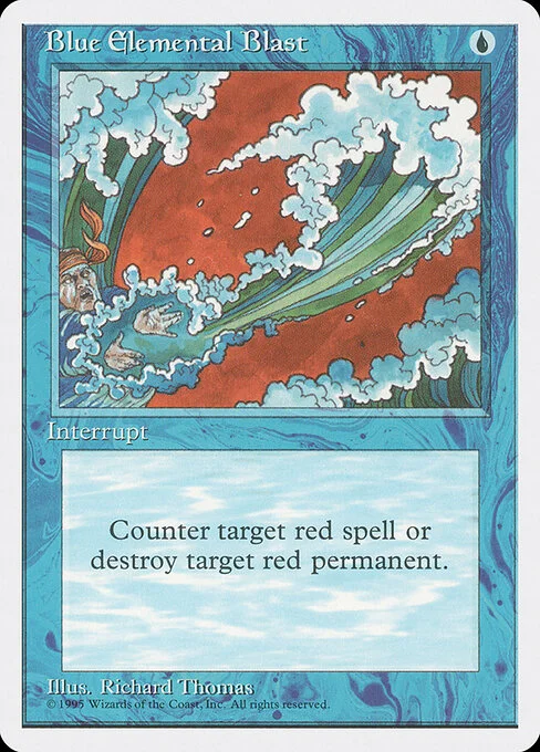 Blue Elemental Blast, carta Magic di tipo Instant illustrata da Richard Thomas