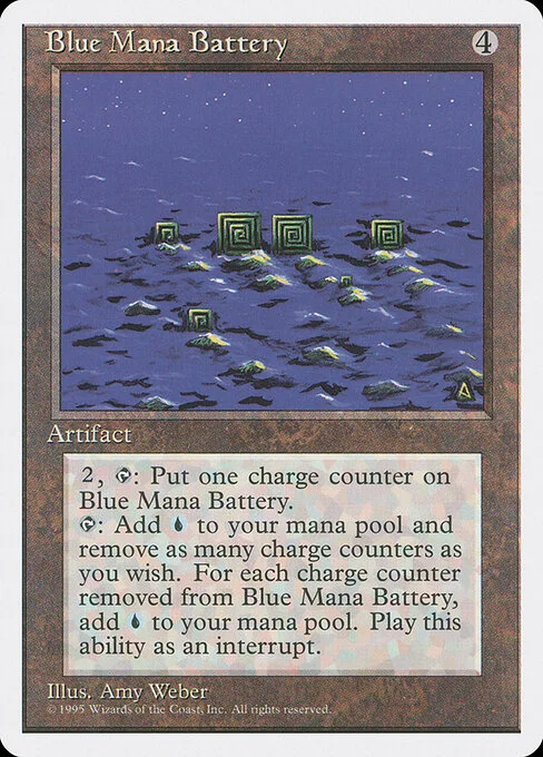 Blue Mana Battery, carta Magic di tipo Artifact illustrata da Amy Weber