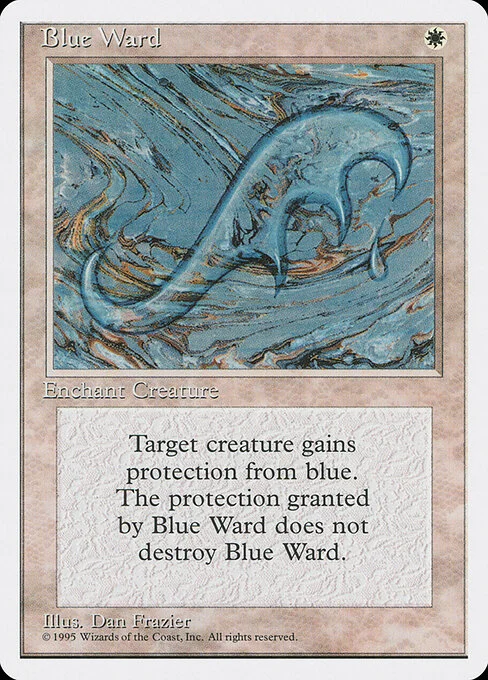 Blue Ward, carta Magic di tipo Enchantment — Aura illustrata da Dan Frazier