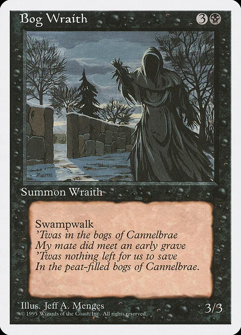 Bog Wraith, carta Magic di tipo Creature — Wraith illustrata da Jeff A. Menges