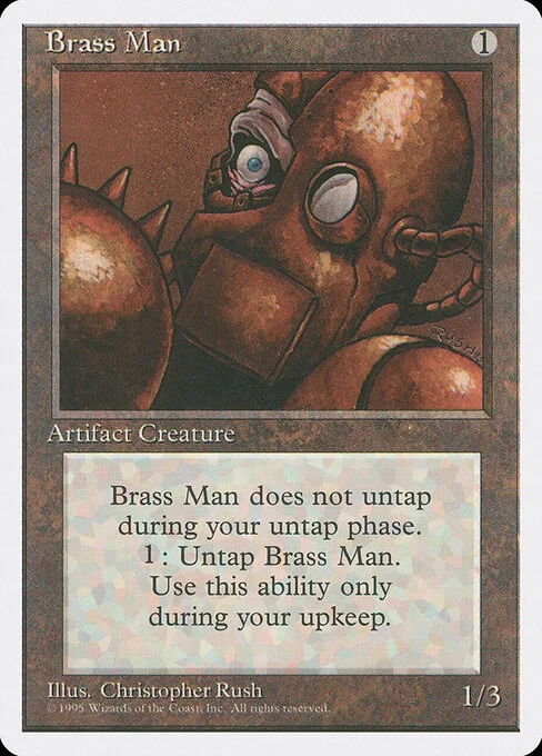 Brass Man, carta Magic di tipo Artifact Creature — Construct illustrata da Christopher Rush
