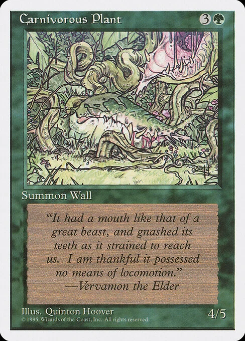 Carnivorous Plant, carta Magic di tipo Creature — Plant Wall illustrata da Quinton Hoover