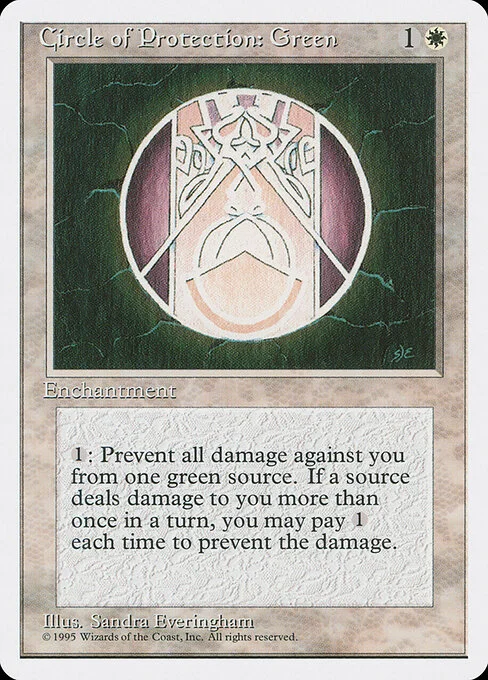 Circle of Protection: Green, carta Magic di tipo Enchantment illustrata da Sandra Everingham