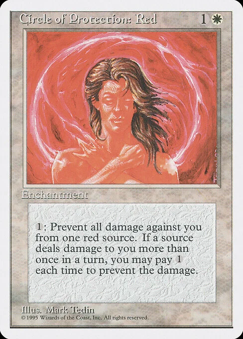 Circle of Protection: Red, carta Magic di tipo Enchantment illustrata da Mark Tedin