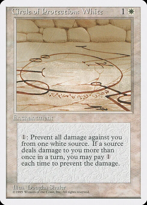 Circle of Protection: White, carta Magic di tipo Enchantment illustrata da Douglas Shuler
