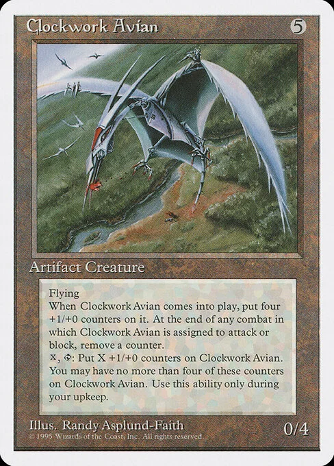 Clockwork Avian, carta Magic di tipo Artifact Creature — Bird illustrata da Randy Asplund-Faith