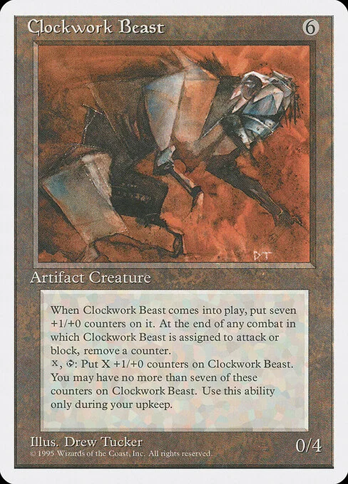 Clockwork Beast, carta Magic di tipo Artifact Creature — Beast illustrata da Drew Tucker