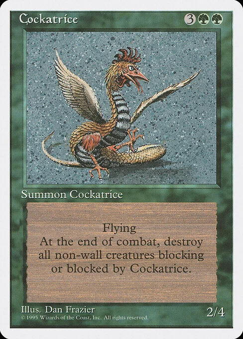 Cockatrice, carta Magic di tipo Creature — Cockatrice illustrata da Dan Frazier