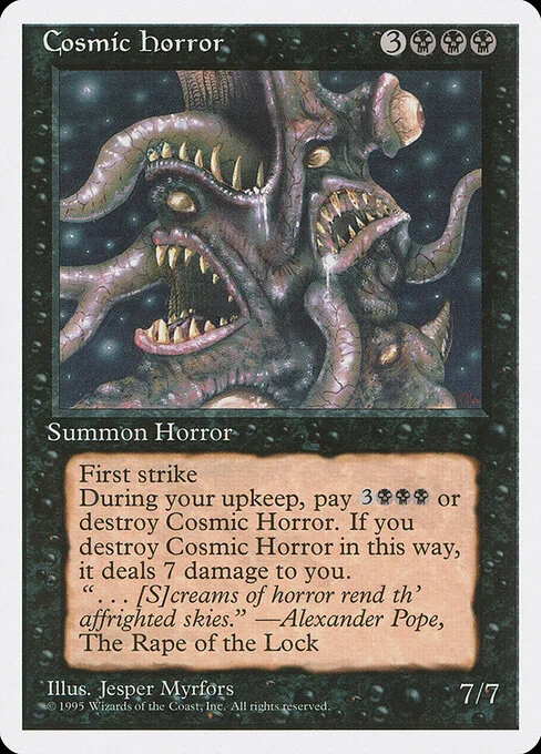 Cosmic Horror, carta Magic di tipo Creature — Horror illustrata da Jesper Myrfors