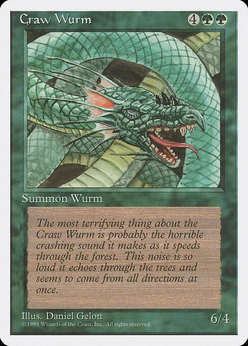 Craw Wurm, carta Magic di tipo Creature — Wurm illustrata da Daniel Gelon